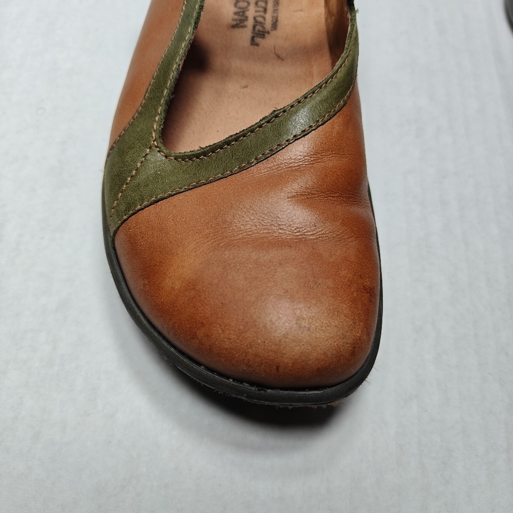 NAOT Minke Mary Jane Brown Olive Silver Leather Strap Women's Shoes Size 6 EU 37 - Picture 5 of 10